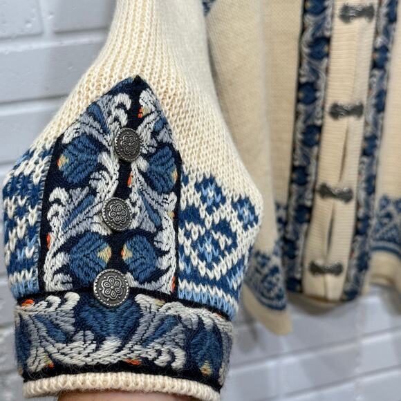 Vintage Nordstrikk Norwegian Fair Isle Sweater Nordic Cardigan Pure New Wool S/M - Picture 5 of 15